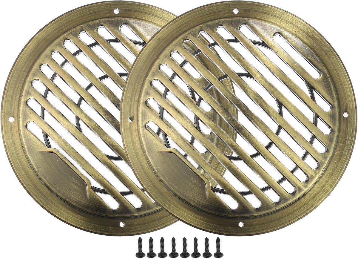 SnelShoppen - 4.5 inch Speaker Grills Covers Rond met Schroeven - 2 Stuks - Bronzen Toon - Universele Geschiktheid voor Auto, Thuis en Buitenspeakers