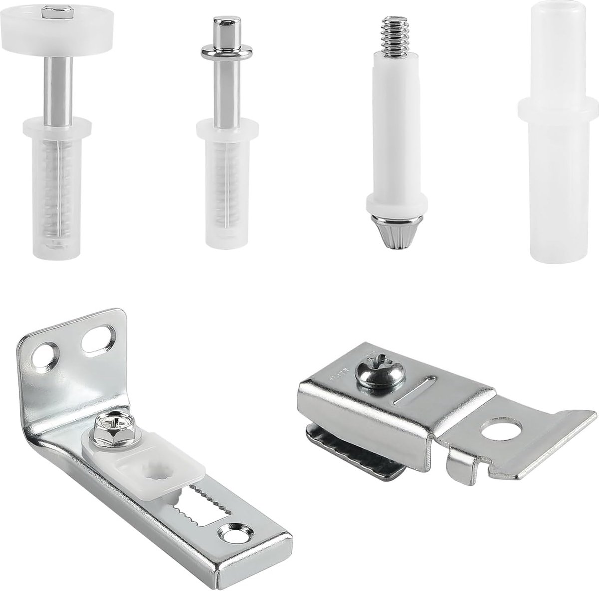 SnelShoppen - 6Pcs Bifold Deur Reparatie Kit, Vervangingsonderdelen voor Bi-Fold Deuren met 3/8" Pivot Punten, 7/8" tot 1" Gidswielen en Beugels voor