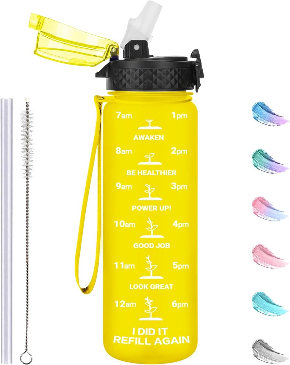 SnelShoppen - Kids Drinkfles 500ml met Rietje, BPA-vrije Waterfles voor Kinderen, Levenslange Lekvrije Drinkbeker voor School, Sport, Meisjes en Jonge