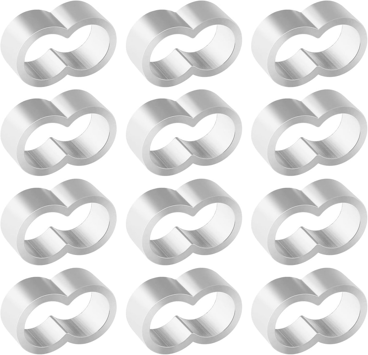 SnelShoppen - 50 Stuks Aluminium Touwklemmen Choke Klemmen Geschikt voor 8mm Spanning Kabels Crimp Lussen Accessoires Zilver