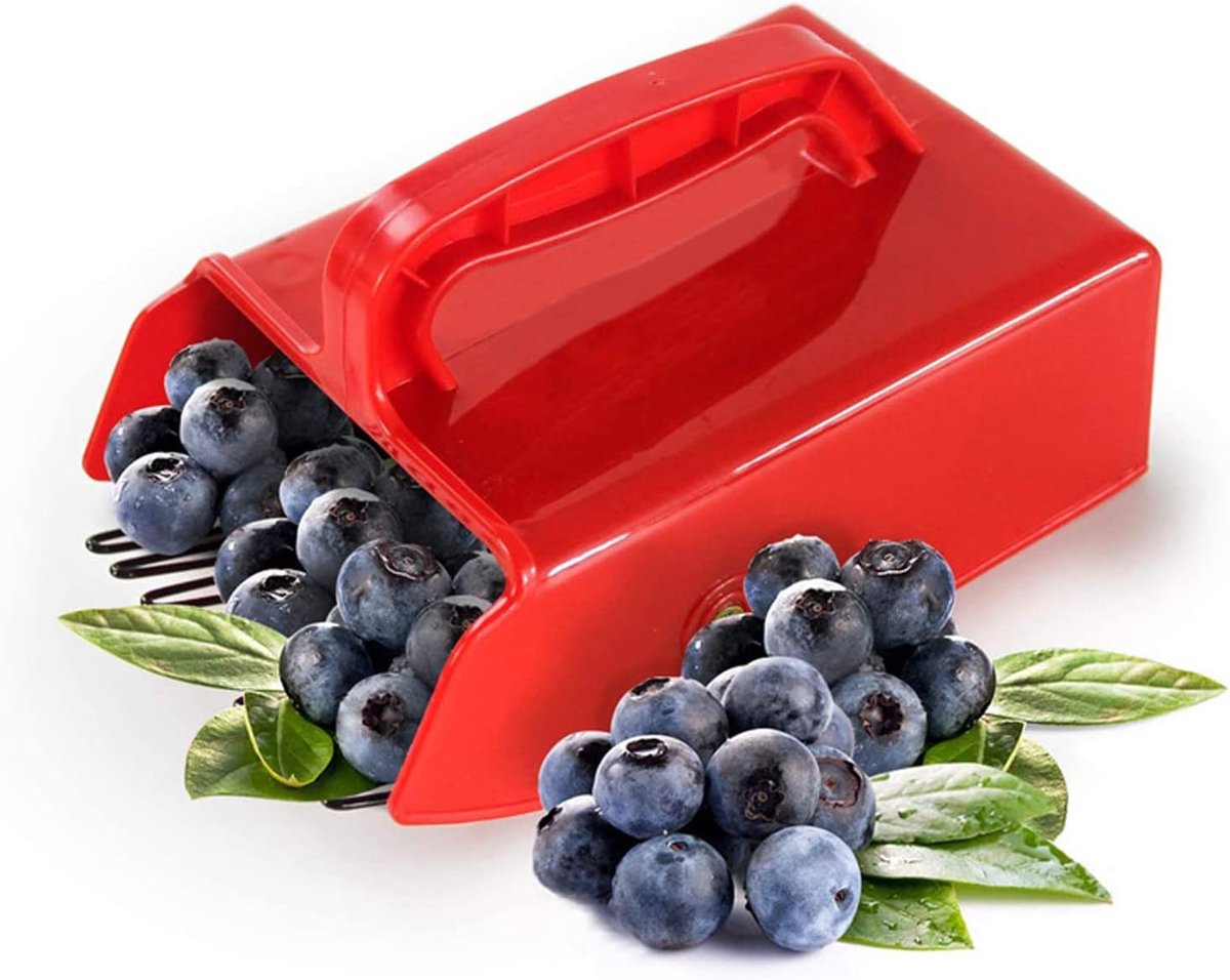 SnelShoppen - Berry Picker, Metaal Blauw Besplukker met Metalen Kam, Blauwbes Raket Oogstmand met Ergonomische Handgreep voor Blauwe Bessen en Framboz