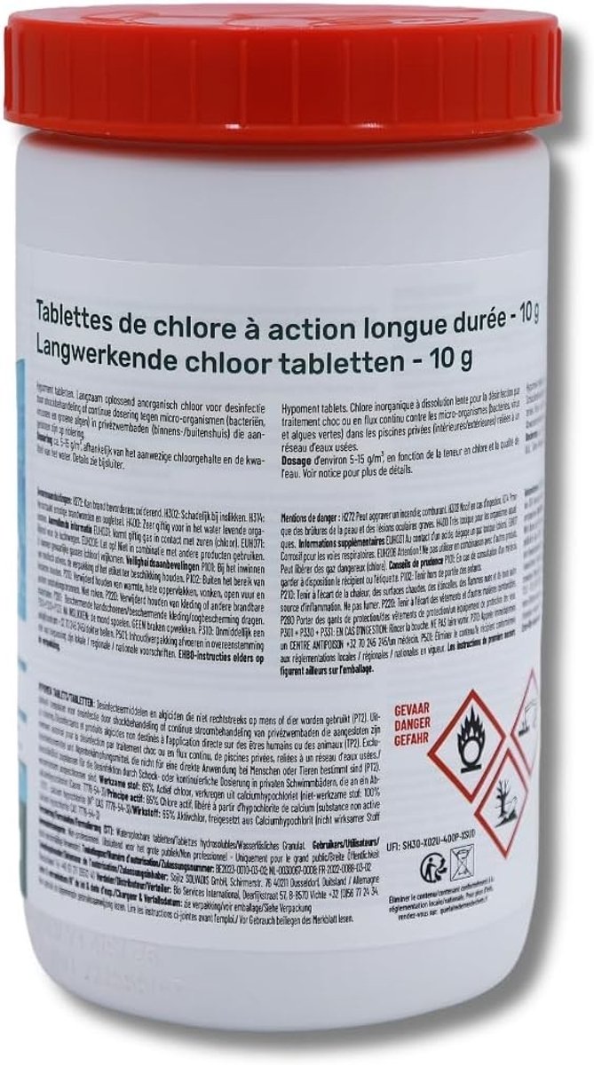 Chloortabletten - 10g - Niet-gestabiliseerd Anorganisch Chloor - Voor Zwembad en Spa
