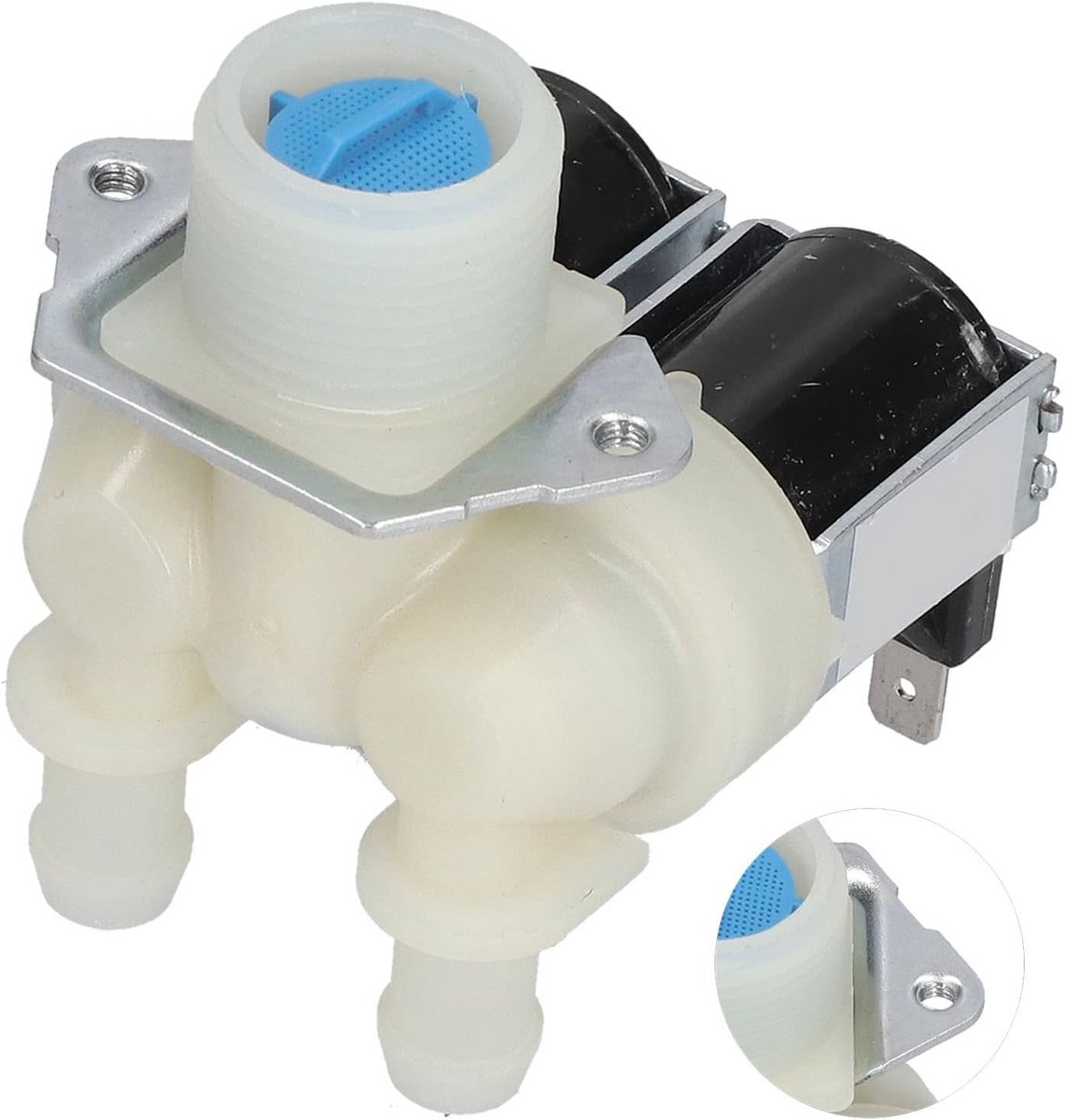 SnelShoppen - Magnet Waterklep Vervanging voor Wasmachine AC 220V-240V Aluminium Legering Dubbel Hoofd Water Inlaatklep Onderdelen Accessoires