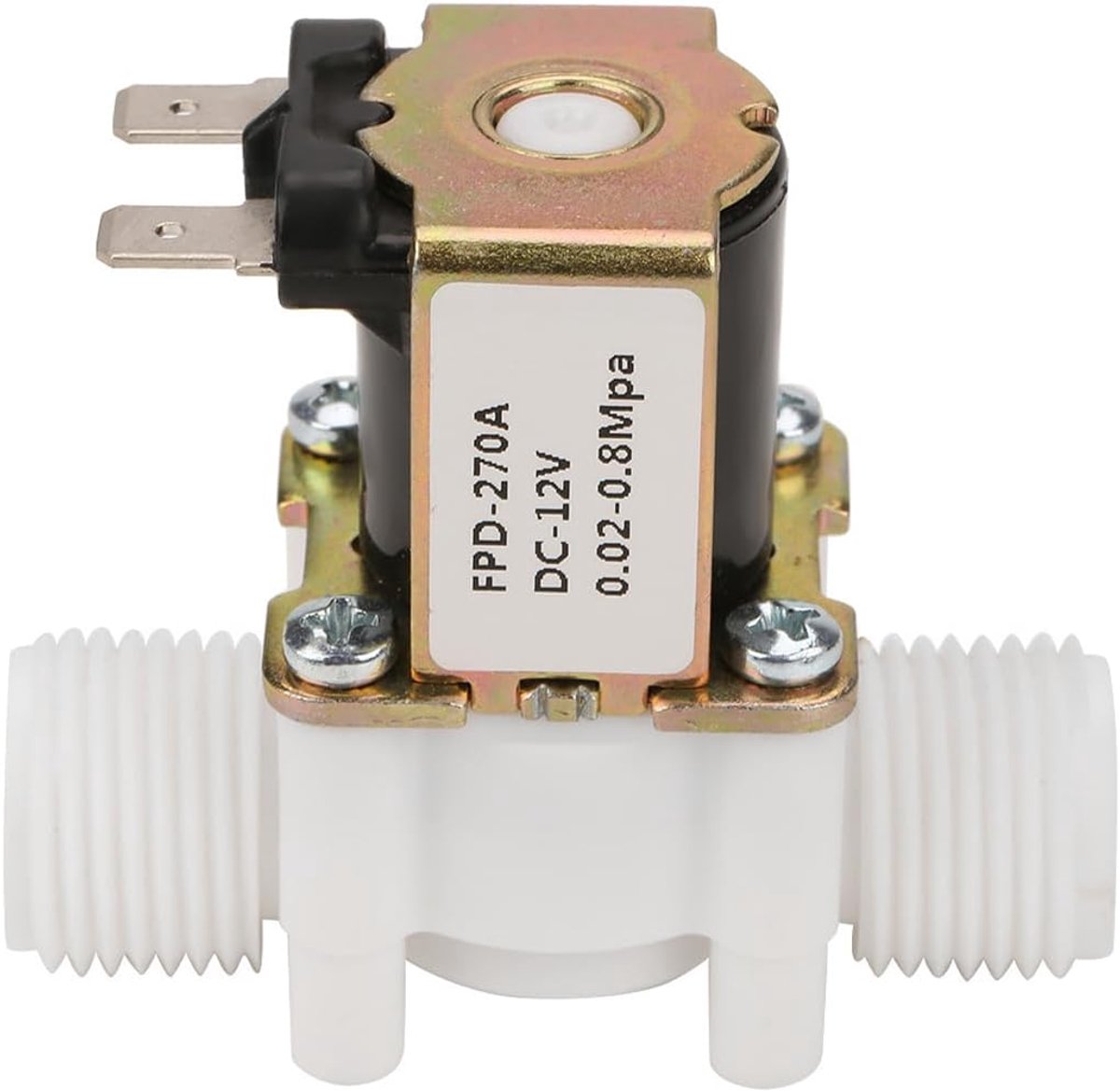 SnelShoppen - 12V G1/2" Solenoïde Klep Normaal Gesloten Waterinlaatklep voor Watervoorziening, Duurzaam Kunststof en Messing, Eenvoudige Installatie,