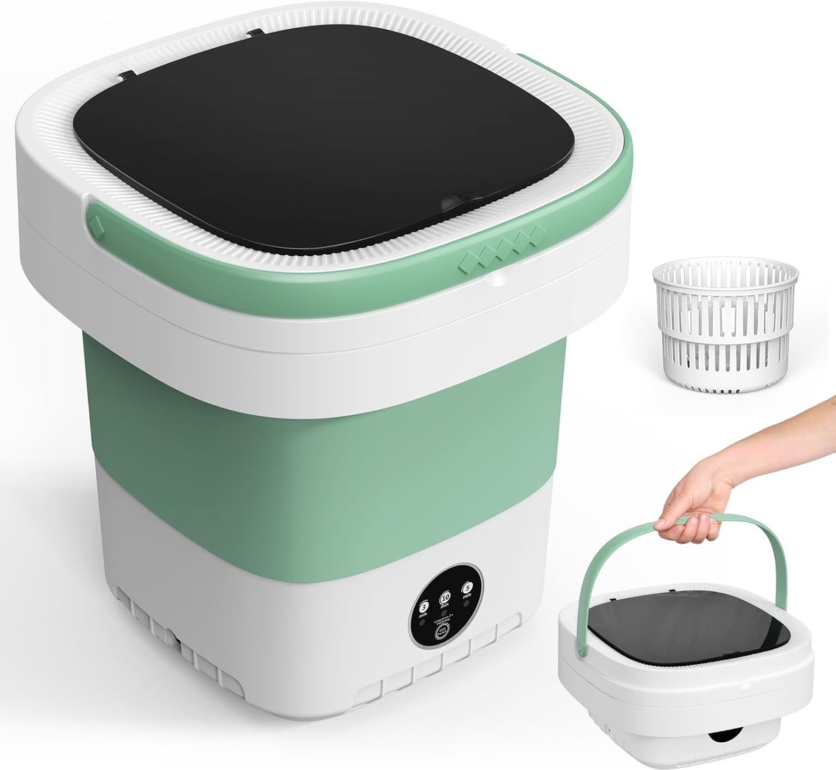 SnelShoppen - Draagbare Mini Wasmachine 12L - Opvouwbare Wasmachine met Spinmand - Ideaal voor Ondergoed, Baby Kleding, Sokken en Kleine Artikelen - C