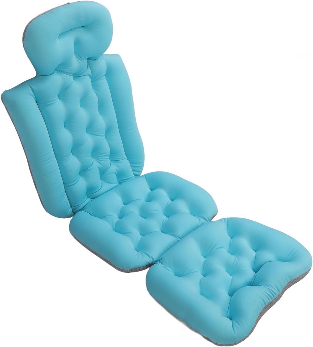 SnelShoppen - Badkussen voor Volledig Lichaam, Ergonomisch Ontwerp, Antislip Badkuip Kussen, Sandwich Mesh Polystyreen Deeltjes voor Volwassenen (BLAU