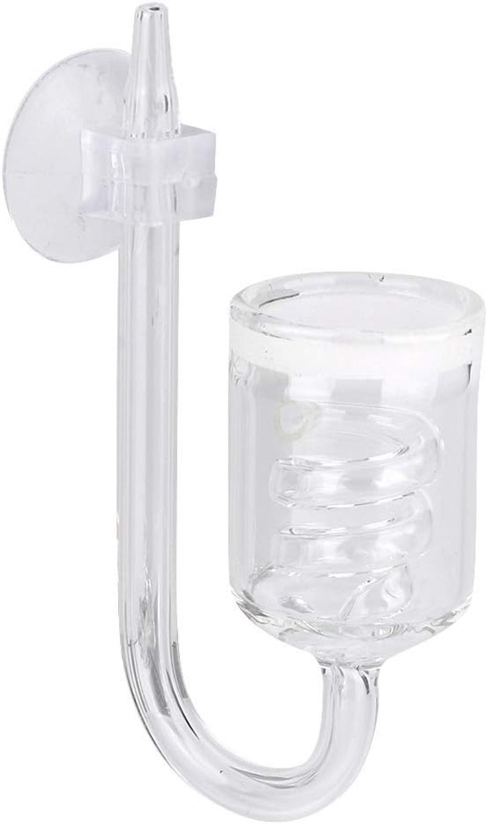 SnelShoppen - Aquarium CO2 Atomizer - Transparante Glazen CO2 Dissolver voor Aquariumplanten - Hoogwaardige Carbon Dioxide Diffuser voor Visbak - 1 St