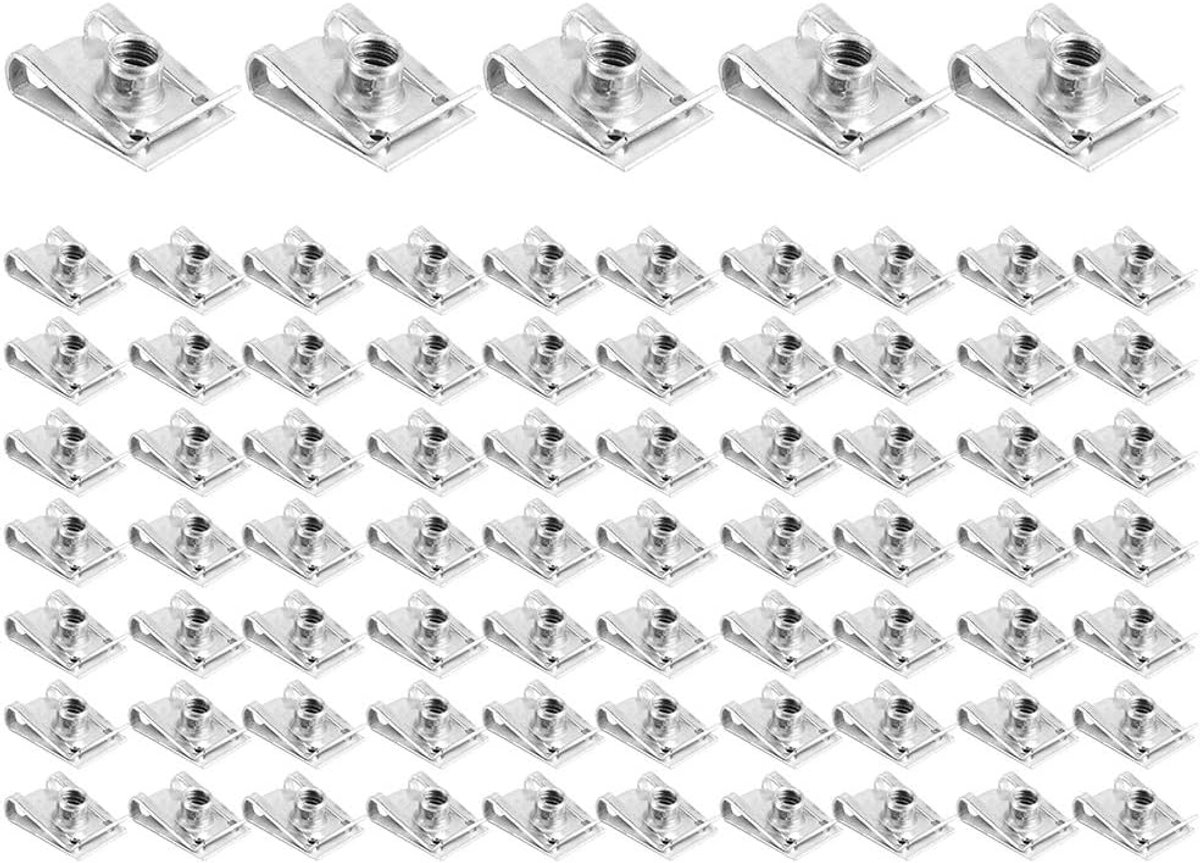 SnelShoppen - U Klemmen Set M6 U Moeren Bevestigingsclips 75 Stuks Voor Motorfiets, Lichtgewicht, Geschikt Voor Buiten, Reizen, Vervangen Oude Clips