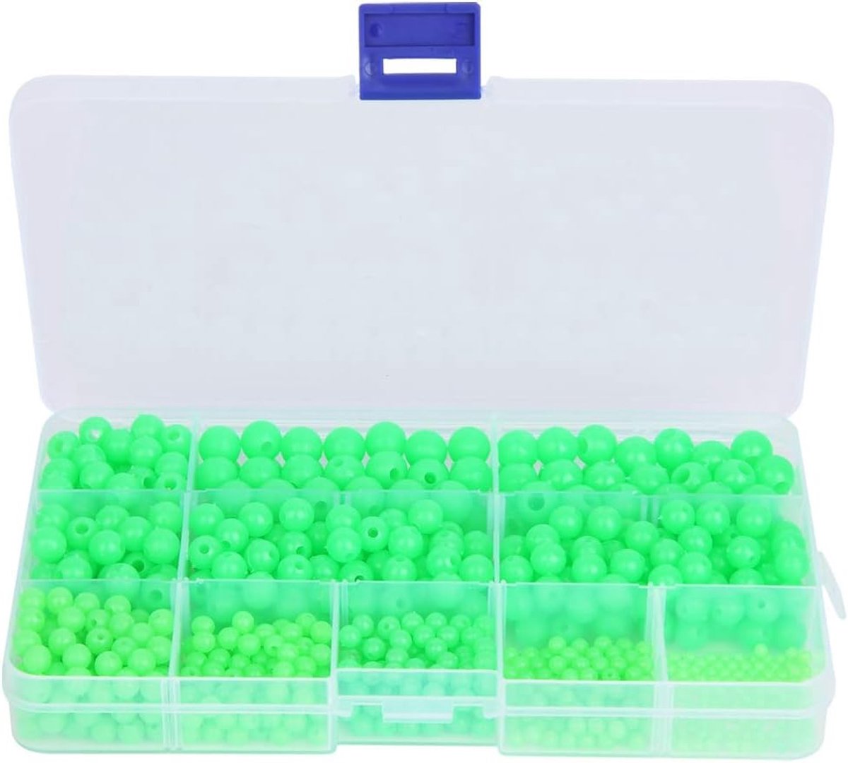SnelShoppen - 820 Stuks Multi Modellen Luminous Vissen Kralen Rond Vissen Kralen voor Zoet en Zout Water, Nachtvissen, Hoogwaardig Plastic, Lichtgewic