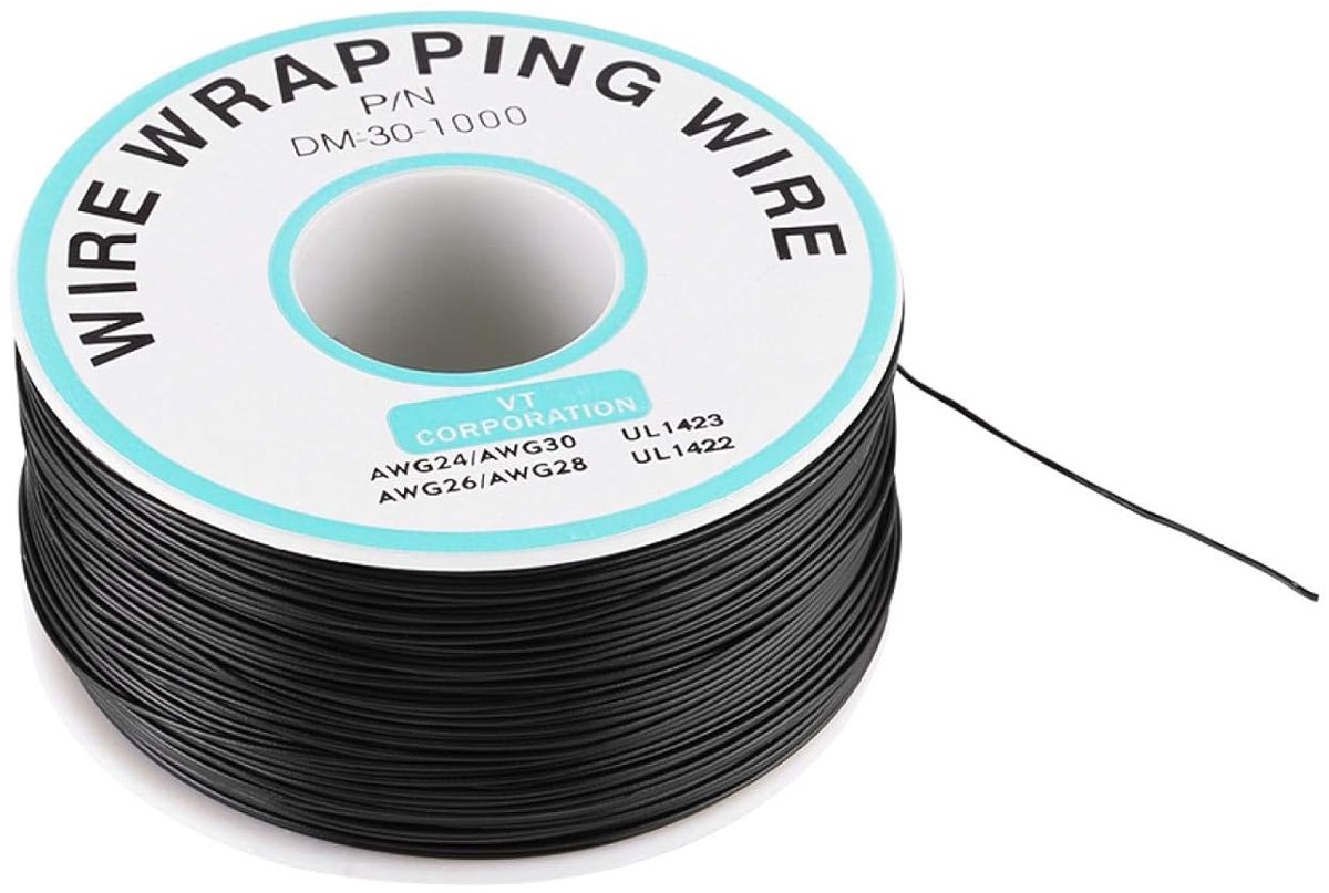 SnelShoppen - 0,25mm Draad-Wikkelen Enkel Draad 30AWG Kabel 250 Meter Zwart Getinned Koper Kabel voor Lassen en Elektrische Toepassingen