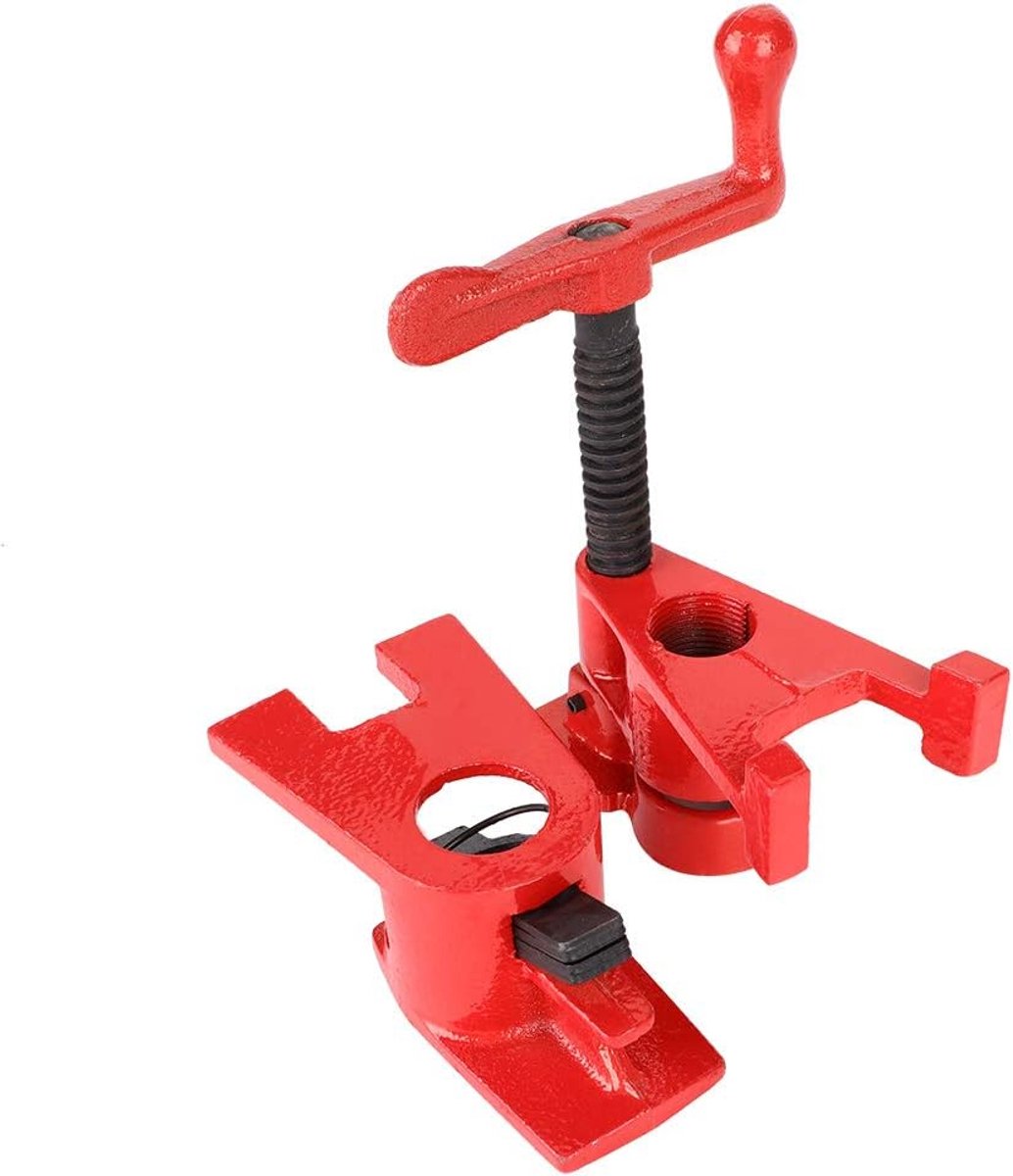 SnelShoppen - 4-delige 26.5mm Buis Klemmen Set voor Houtbewerking, Duurzame Gietijzeren Klemmen, Rood, Ideaal voor Meubelbouw en Klussen