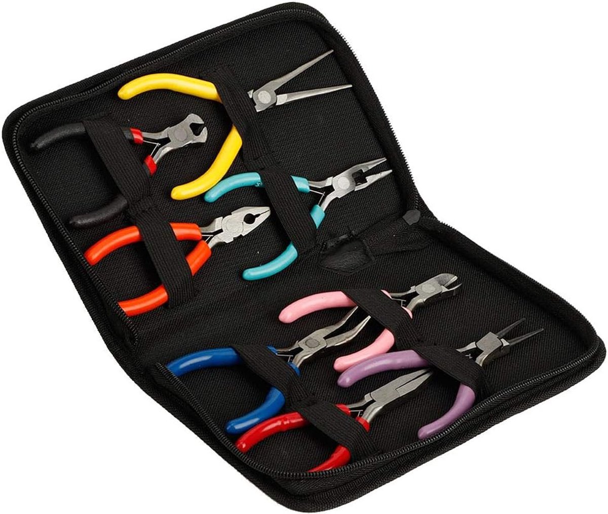 SnelShoppen - 8-delige mini tangenset - mini staal tangen, ergonomisch handvat, voor doe-het-zelf in elektronica, horloges en juwelen