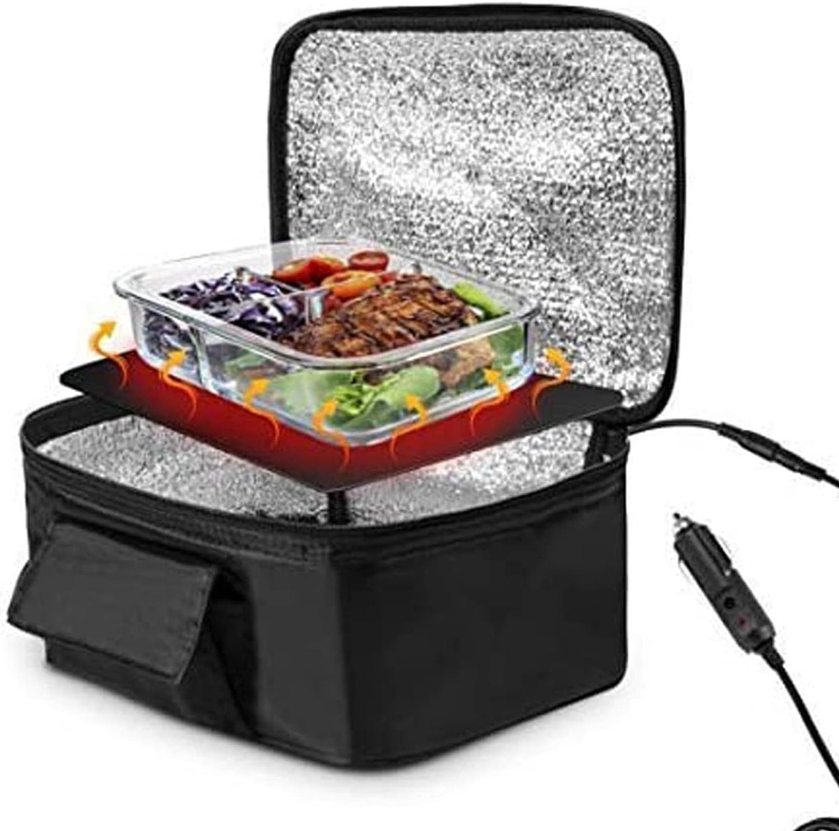 SnelShoppen - Draagbare Oven, Mini Auto Magnetron Elektrische Oven met 12V Voertuigplug, Snelle Verwarming Picknickdoos voor Reizen, Kamperen en Voeds