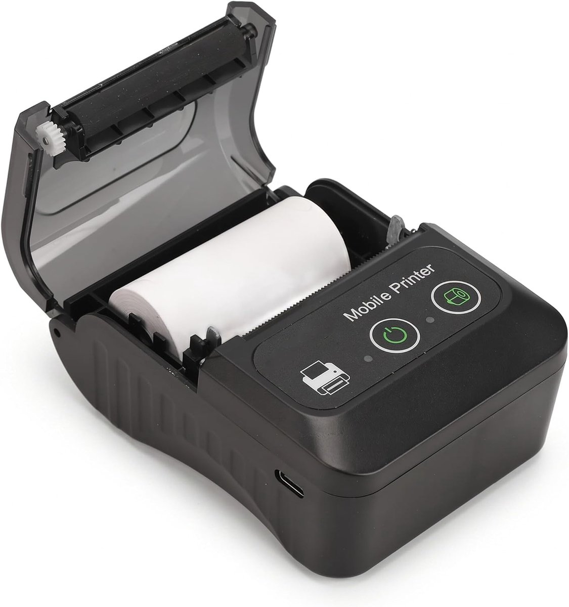 SnelShoppen - Draadloze Bluetooth Thermische Labelprinter 58mm - Verzendlabelprinter met 50 tot 80mm/s Printen - Meertalig Ondersteuning voor OS X, An