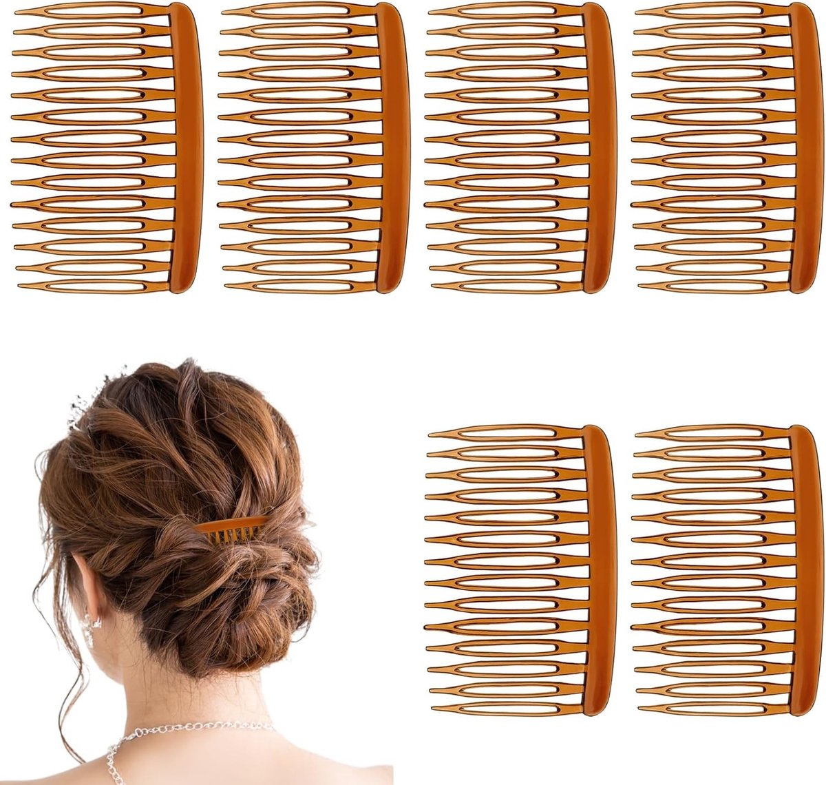 Dailygoods - Set van 6 Haarspelden voor Vrouwen - Retro Franse Kam met 14 Tanden