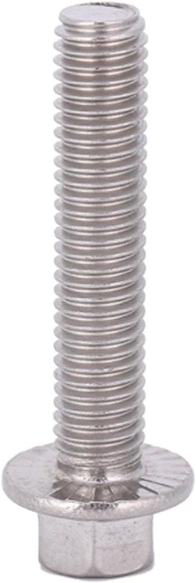 SnelShoppen - 10 stuks M8 RVS SS304 Zeskant Aandrijf Flensschroeven met Hoofd en Ringmoer (M8*25) voor Bouw en Klussen