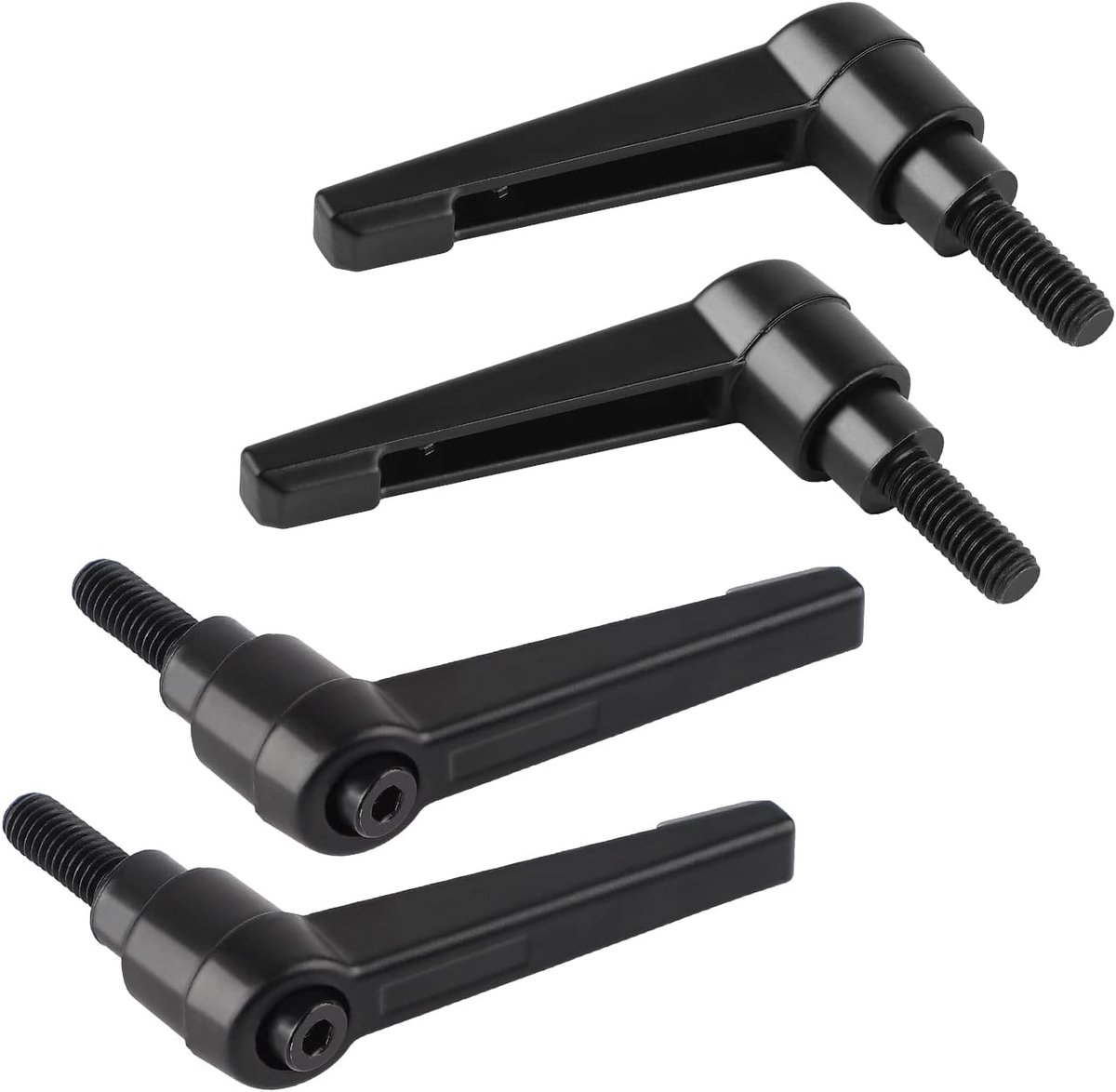 SnelShoppen - 4x M6-16mm Verstelbare Clamp Levers van Koolstofstaal - Zwart - Ideaal voor Machines en Apparatuur