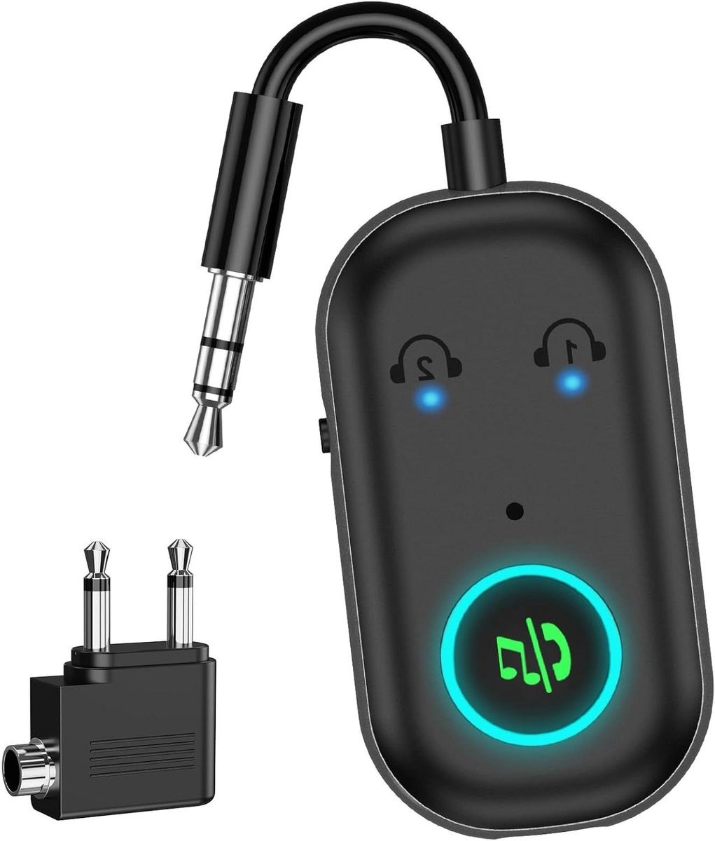 Bluetooth Adapter - Zender Ontvanger - Muziek Streamen - 2-in-1 Functie - 13-16 Uur Batterij - Zwart