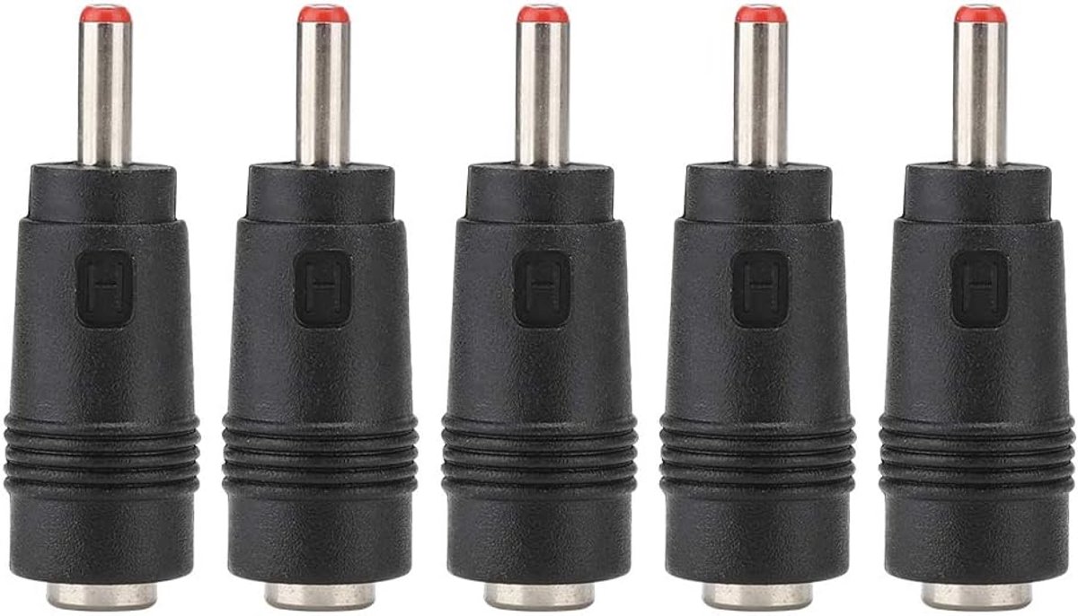 SnelShoppen - 5.5x2.1 Vrouwelijk naar 3.5x1.35MM Mannelijk DC Adapter Connector - Router Voedingsconverter - 5 Stuks - Ideaal voor Laptop, Tablet, LED