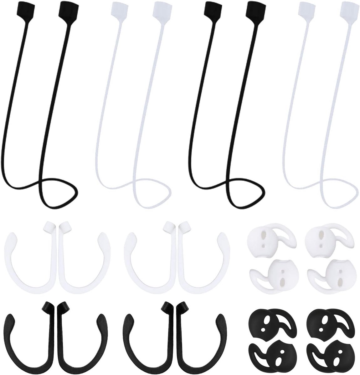 SnelShoppen - 4 Paar Oorhaakjes, Silicone Zachte Oorhaak Tips, Geschikt voor de Meeste Bluetooth Headsets, Ideaal voor Sport, Hardlopen, Joggen, Fiets