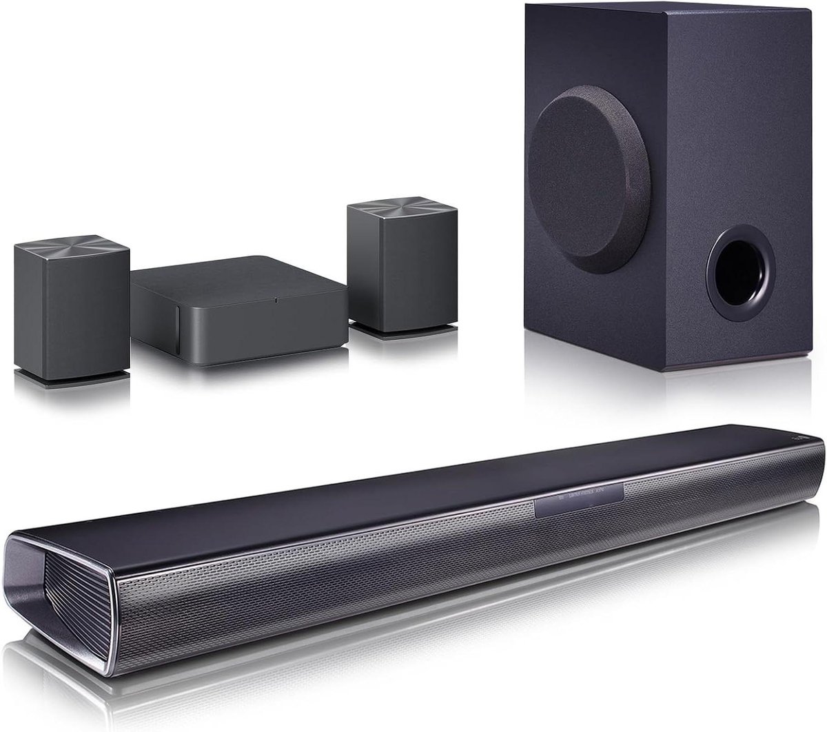 Intelligente Soundbar - Surround Systeem - Films Kijken - Draadloze Achterluidsprekers - 220 Watt - Zwart