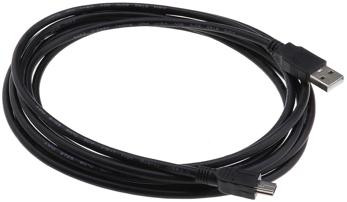SnelShoppen - USB naar Mini 5 Pin Gegevensoverdracht Kabel USB A Mannelijk naar Mini 5 Pin Oplaadkabel 3m Microfoon Kabel Geschikt voor USB Microfoons