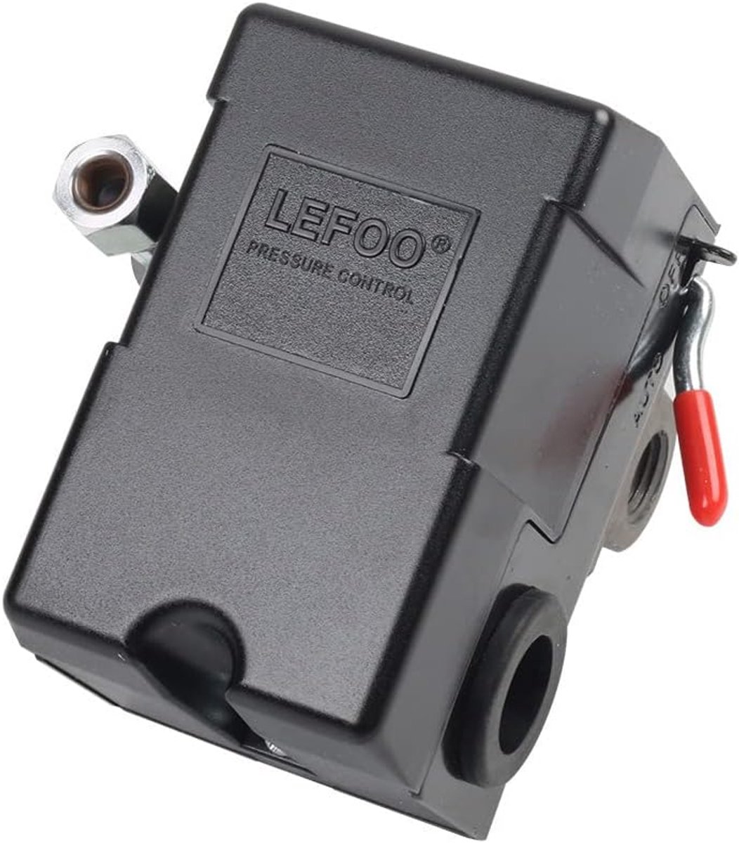 SnelShoppen - Luchtcompressor Druksensor 95-125Psi 220V 10A Stevige Universele Pomp Druksensor Controleklep voor Luchtcompressor Vervangt Ventiel