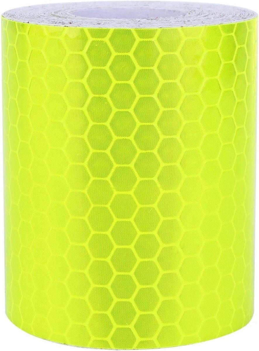 SnelShoppen - Gele Reflecterende Tape Fluorescentie Veiligheid Reflectieve Auto Wandsticker Waarschuwings Tape op Rol 300cm voor Parkeerplaatsen, Geva