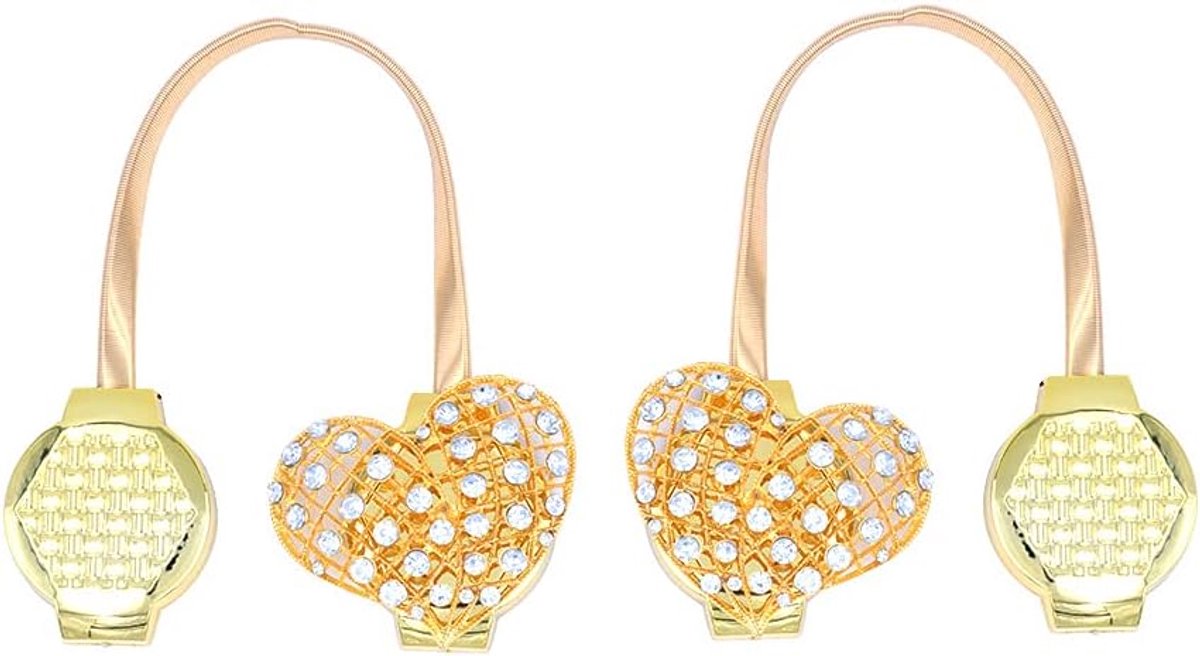 SnelShoppen - 2 Pack Magnetische Gordijn Klemmen, Decoratieve Kristal Gordijnsteunen voor Slaapkamer, Woonkamer, Kantoor (Wit)
