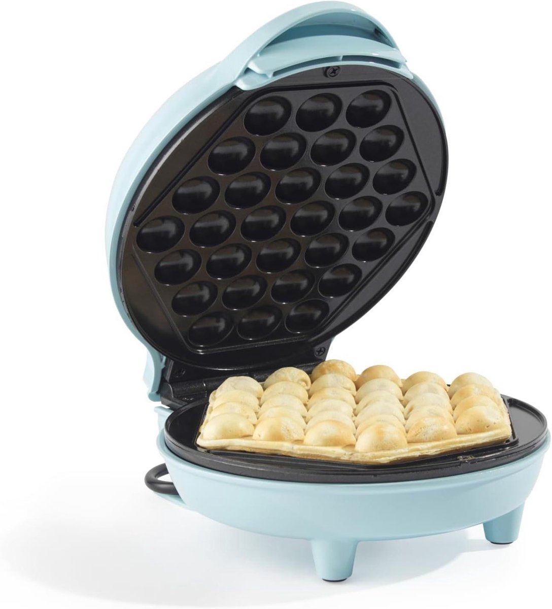Wafelmaker - Bubbelwafelijzer - Leuke Snacks Maken - PFAS-vrije Coating - 18 cm - Sorbetblauw