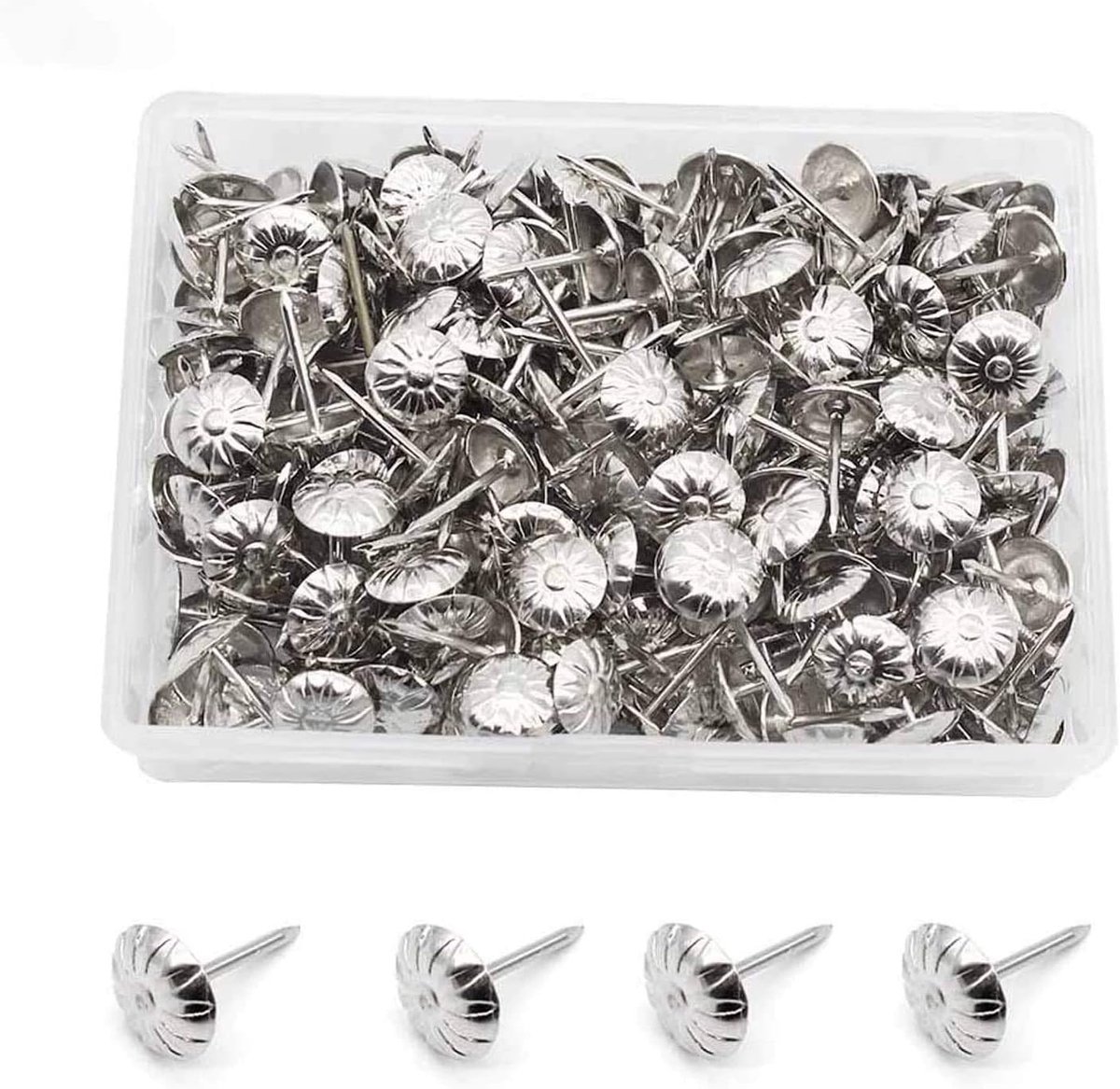 SnelShoppen - 200st Retro Chrysanten Bekledingsnagels voor Meubeldecoratie, Stijlvolle Koperkleurige Spijkers voor Sofa, DIY, Huid, Kleding, Schoenen,
