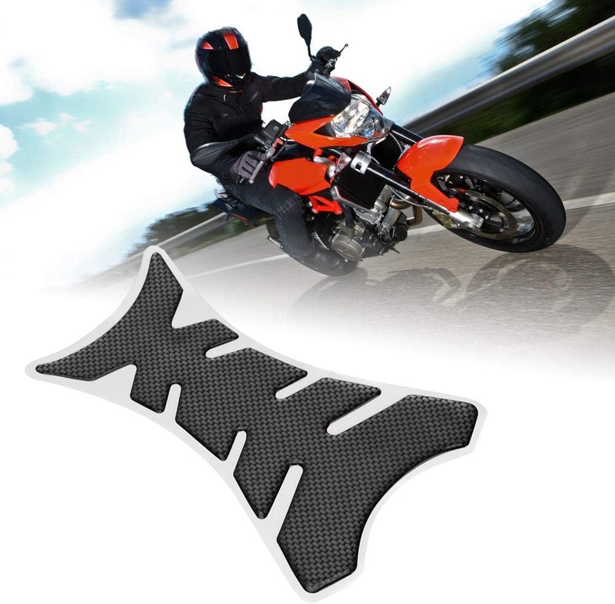SnelShoppen - Universele Motor Tank Pad Bescherming - Herringbone Stickers, Zelfklevend, Hoge Kwaliteit, Gemakkelijk te Installeren, Voor Motorfietsen