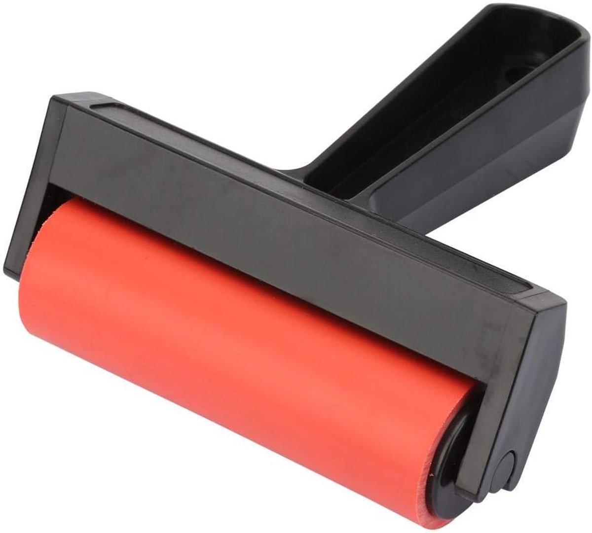 Rubber Brayer Roller 10cm - Hoge kwaliteit rubber - Ergonomische handgreep - Perfect voor inkt en verf - ShopVlot