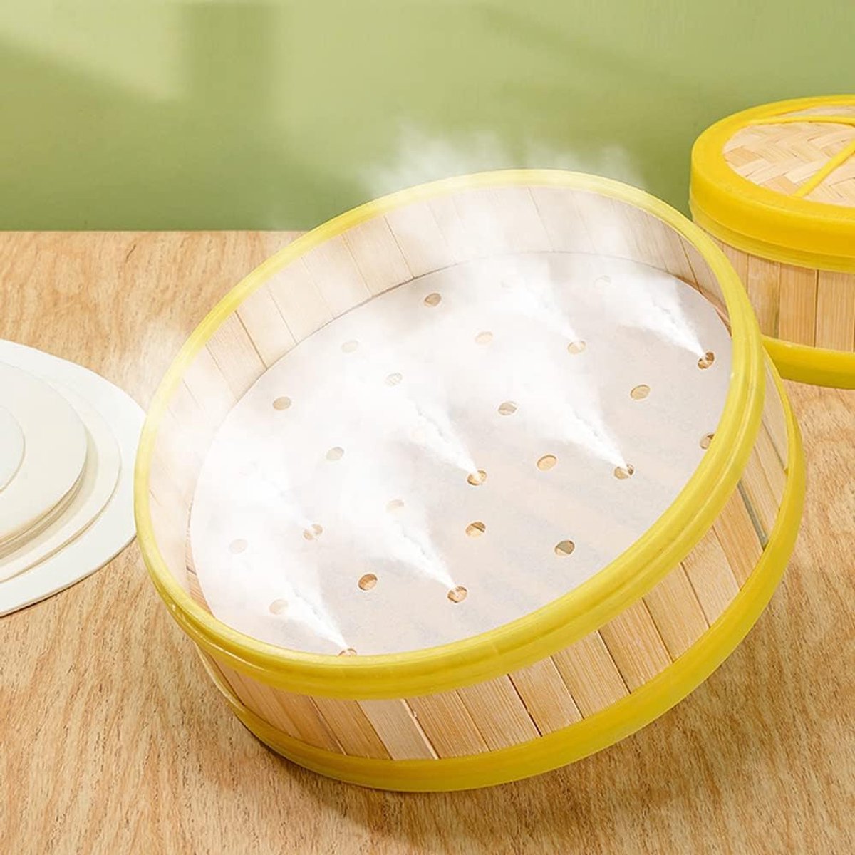SnelShoppen - 100 Stuks Airfryer Papieren, Antiaanbak Rond Bakpapier Vellen, Witte 19cm, Perforatie, Hittebestendig tot 230°C, Ideaal voor Keuken en F