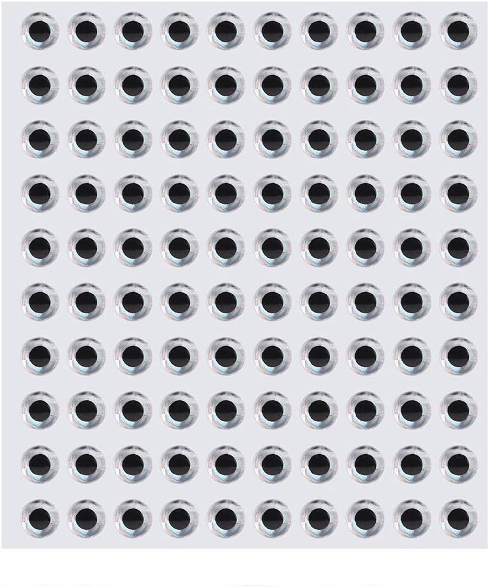 SnelShoppen - 100 Stuks 3D Ogen Zachte Vissen Lure Set 3/4/8mm Zelfklevend Vissen Lure voor DIY Aas Maken 8mm-Zilver