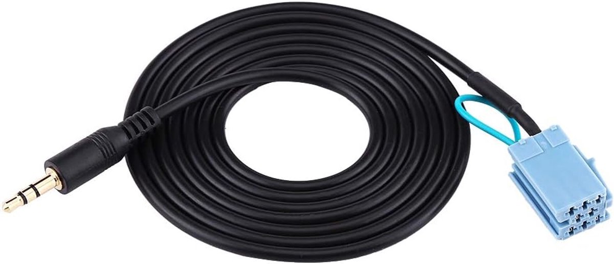 SnelShoppen - Car AUX Kabel 3.5mm Plug Zwart Plastic Auto Audio Kabel Adapter voor Benz Smart 450 - Hoogwaardige Geluidskwaliteit