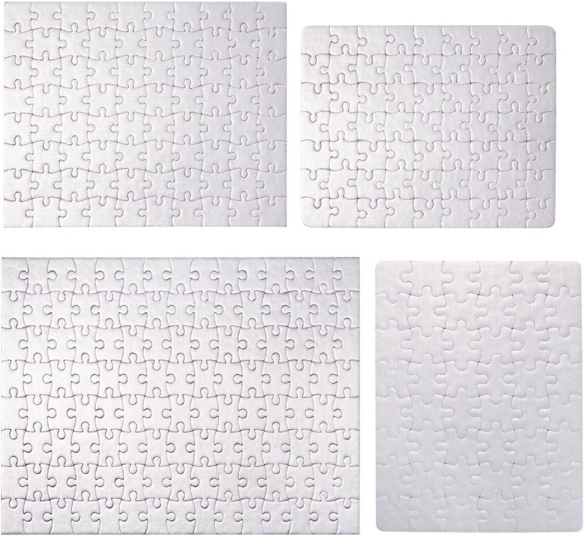 SnelShoppen - 4 Sets Rectangulaire Sublider Puzzels in Wit, Blank Puzzels voor DIY Creaties, Ideaal voor Kerstprojecten, Bruiloft, 14.5x20 cm, 80 Stuk