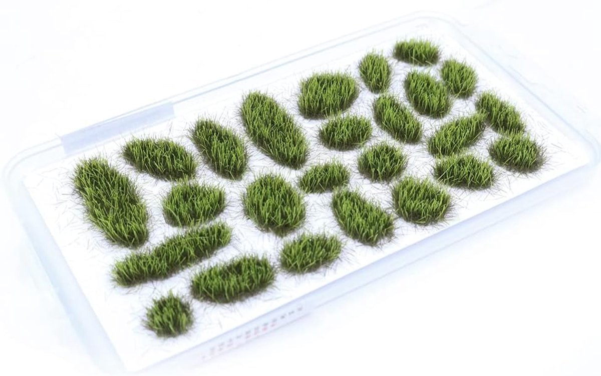 SnelShoppen - 32 Stuks Statisch Gras Trowel 6mm Zelfklevend Kunstgras Modelbouw Wargaming Landschap Lichtgroen