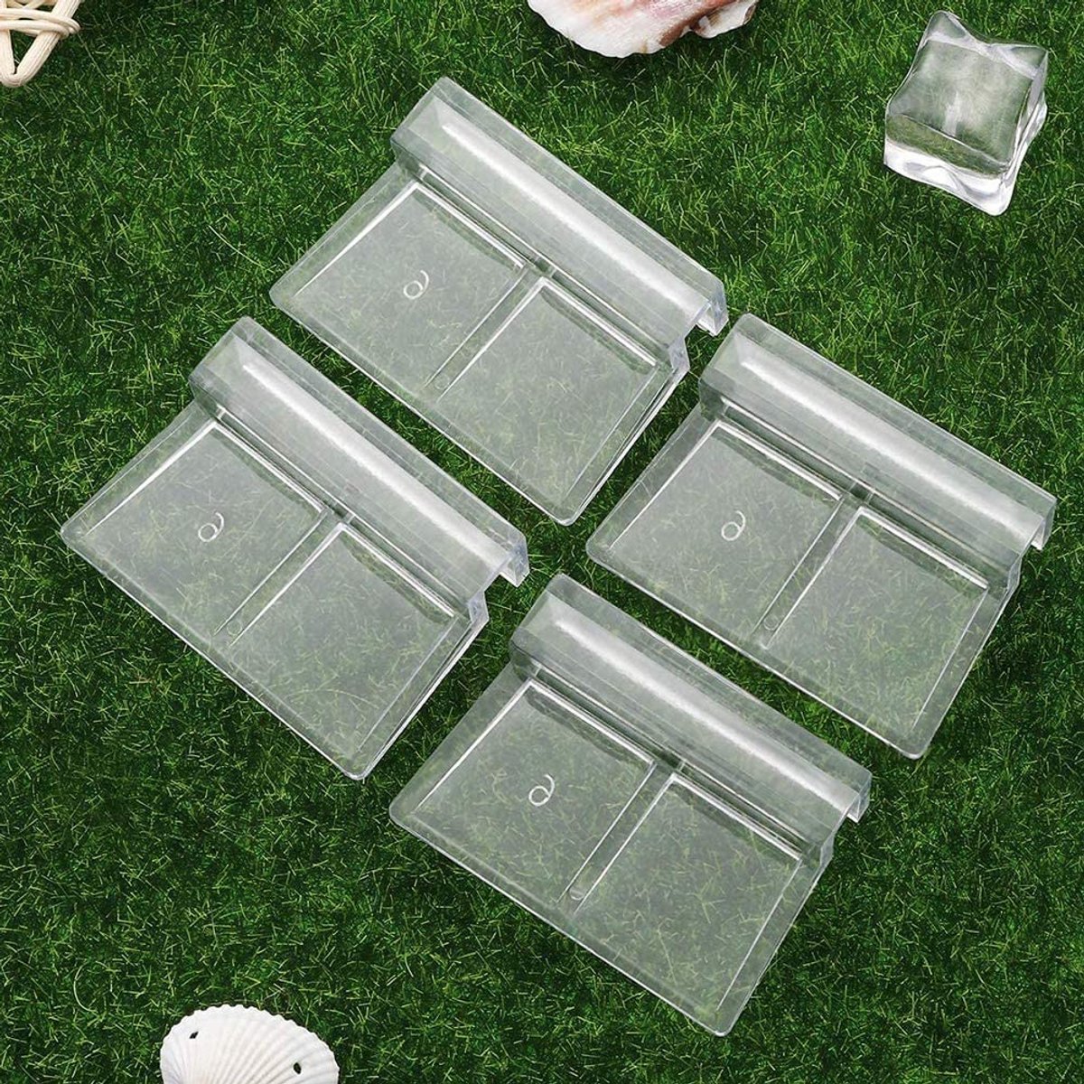SnelShoppen - Pack van 8 Glazen Dekclips voor Aquaria, 12mm Aquariumglas, Universele Houder voor Randloze Aquaria, Acryl Aquarium Dek
