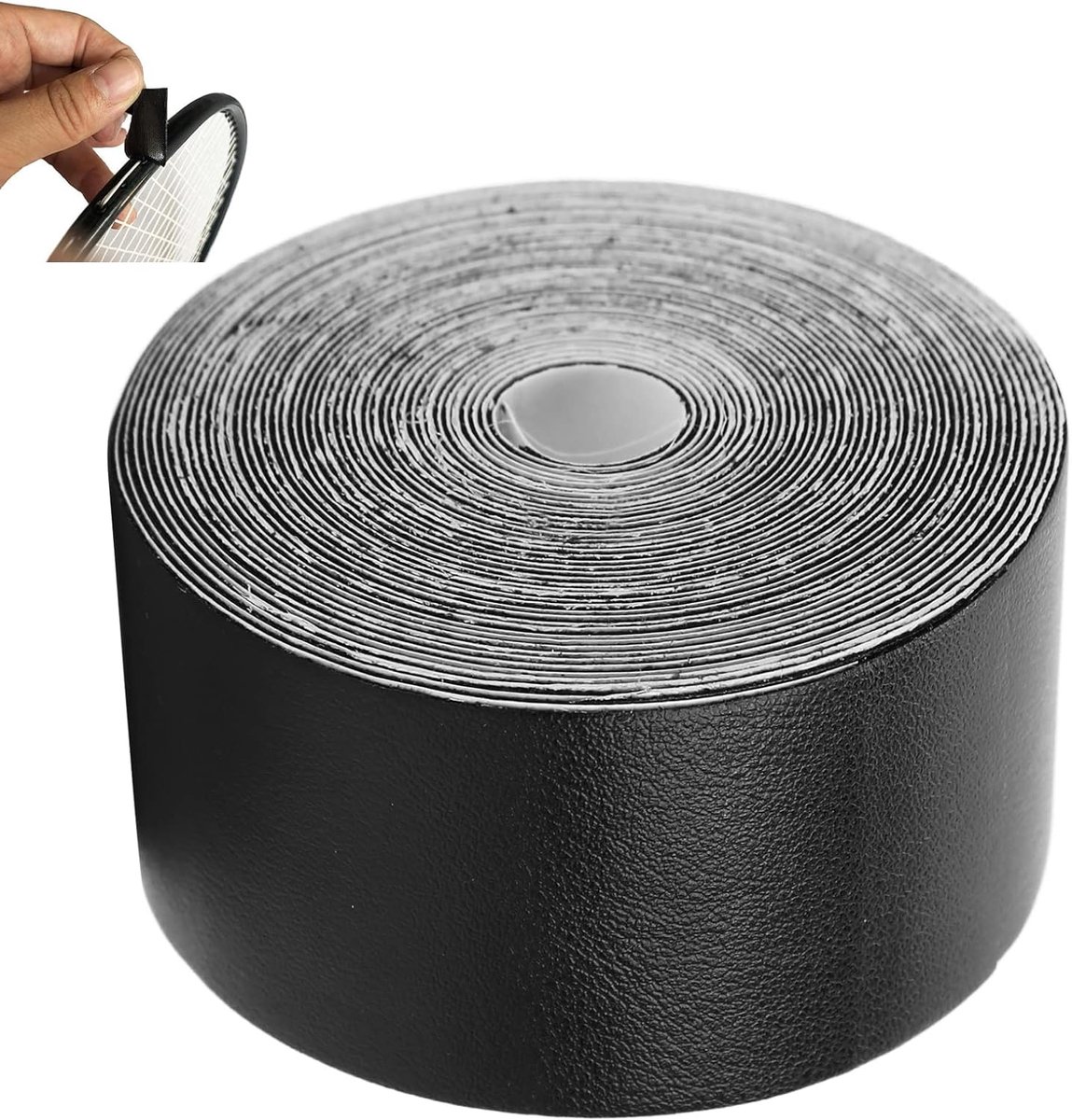 SnelShoppen - Tennis Racket Grip Tape - Tennis Wrap Grip Tape - Racket Hoofd Bescherming Tape - Verbreed Squash Racket Guard 5M - Zwart - Voor Sportui