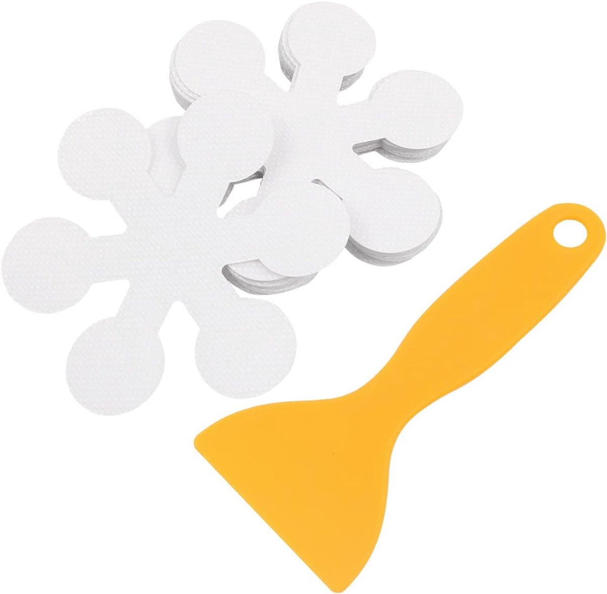 SnelShoppen - 12 Stuks Antislip Bad Sticker Zelfklevend Sneeuwvlok Veiligheidsdouche Sticker Baddecoratie Badkamer Sticker met Schraper (Wit)