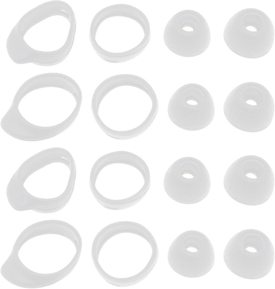 SnelShoppen - 4 Paar Silicone Anti-slip Oordopjes & 4 Paar Oorkappen Geschikt voor Samsung Galaxy Buds 2019 en Galaxy Buds+ R175/R170 Wit