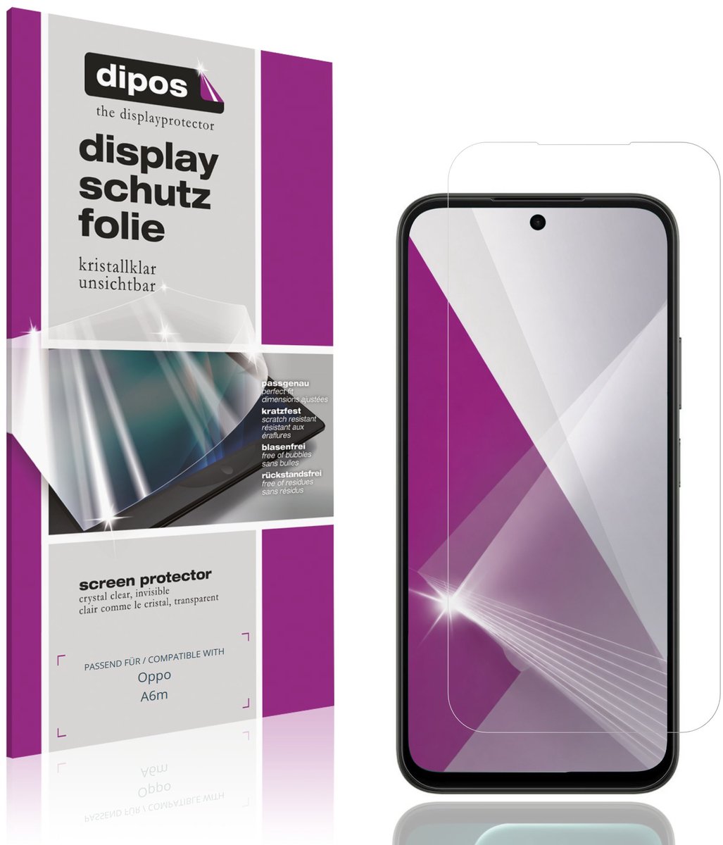 dipos – 4x Beschermfolie geschikt voor Oppo A6m | Krasbestendige & heldere Screenprotector Ultra-Thin