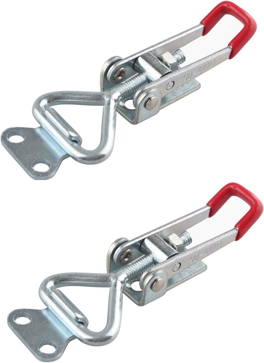 SnelShoppen - 2PCS 4001 Latch Deurknop Klem met 100kg Capaciteit - Toggle Clamp voor Metaalbewerking, Jigs en Reparatie - Stevige Kunststof Handgreep