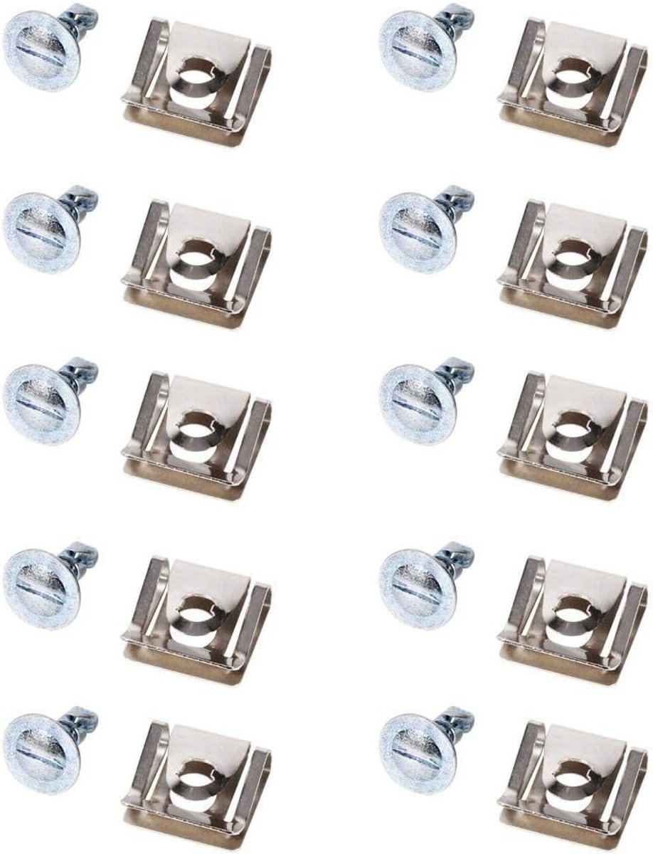 SnelShoppen - Schroefset voor Motorafdekking Clips, 10 Stuks Metaal Onder Motorafdekking Schroef Seal Kit Klemmen Voor A4 A6, 8D0805121 Gemaakt van St