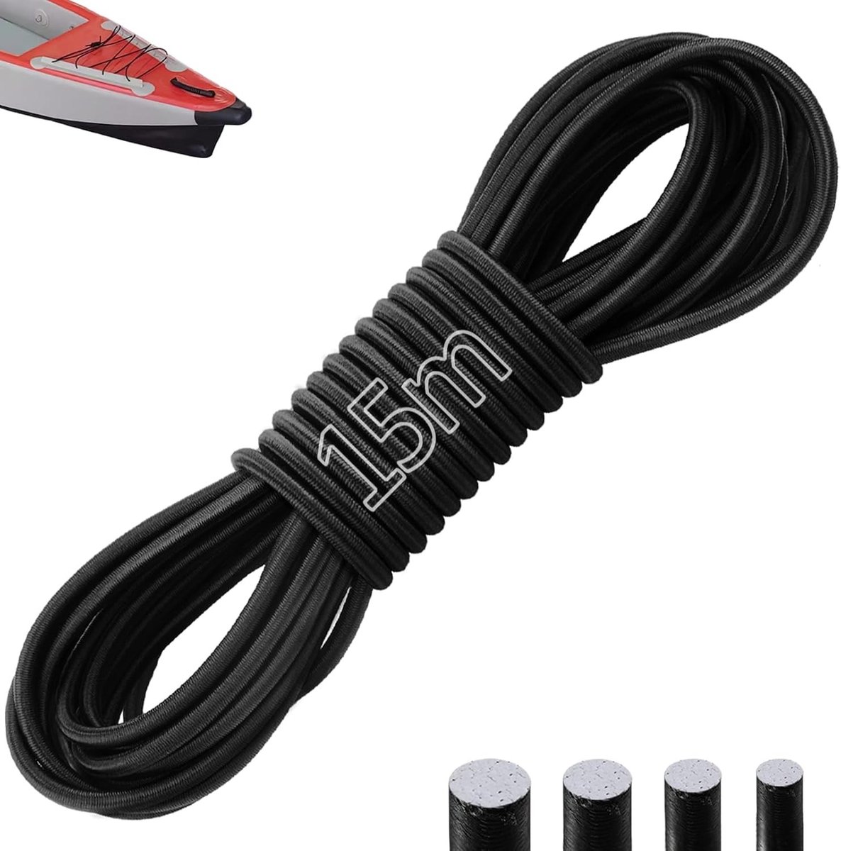 Elastisch Touw - Zwart - 5 mm - Rubber met UV-bescherming - Voor Diverse Toepassingen