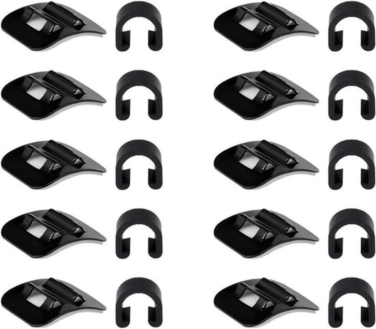 Aluminium C-Clip Kabelgeleider voor Fietsen - 10 Stuks - Geschikt voor Remkabels en Schakel- en Overdrachtkabels - Zwart