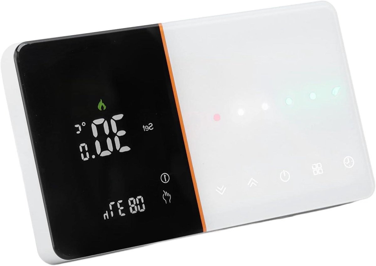 Slimme Thermostaat - Programmeerbare Thermostaat - Verwarming Regelen - Groot LCD Display - 131 x 75 mm - Wit