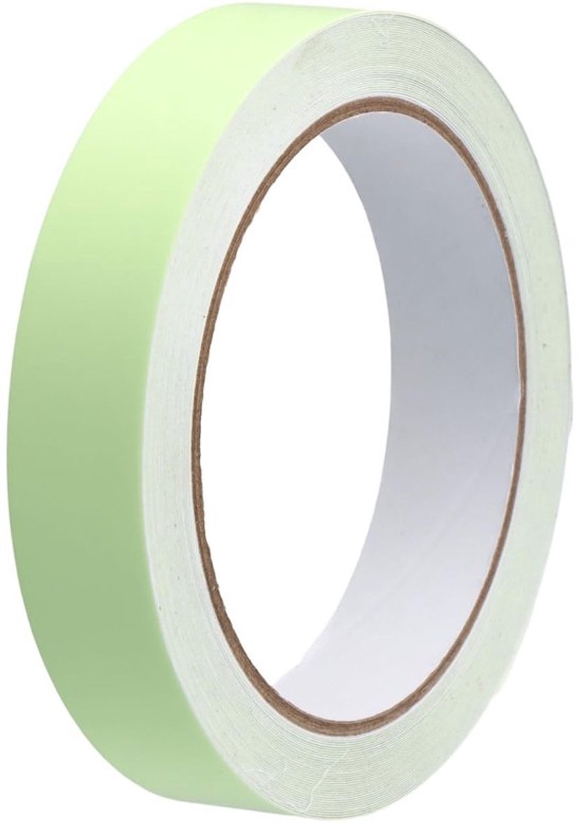 Lichtgevende tape, 2 cm x 10 m, fluorescerende tape, lichtgevende tape, zelfklevend, waarschuwingstape voor trappen, treden, muren, uitgangen, veiligheid