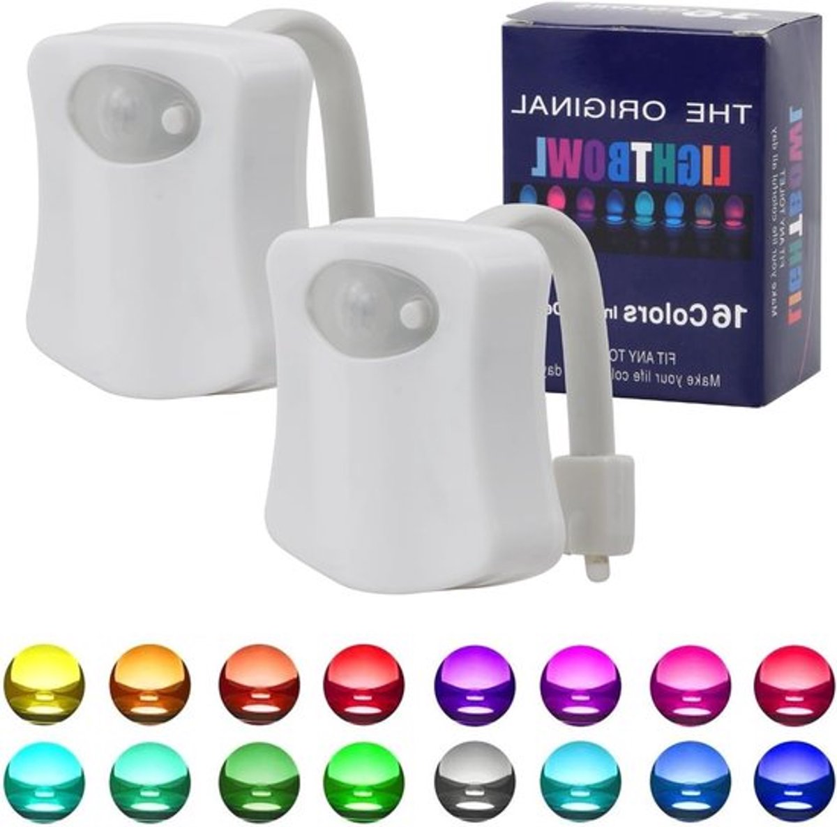 Toilet Nachtlampje met Bewegingssensor, 16 Kleuren LED Lamp voor Kinderen en Badkamer, Draadloze Verlichting voor Thuis